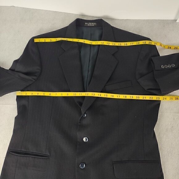 Gianfranco Ruffini Wool 2 Pc Blue Pinstriped Suit Size 36R pants, 44R Jacket - Picture 4 of 12